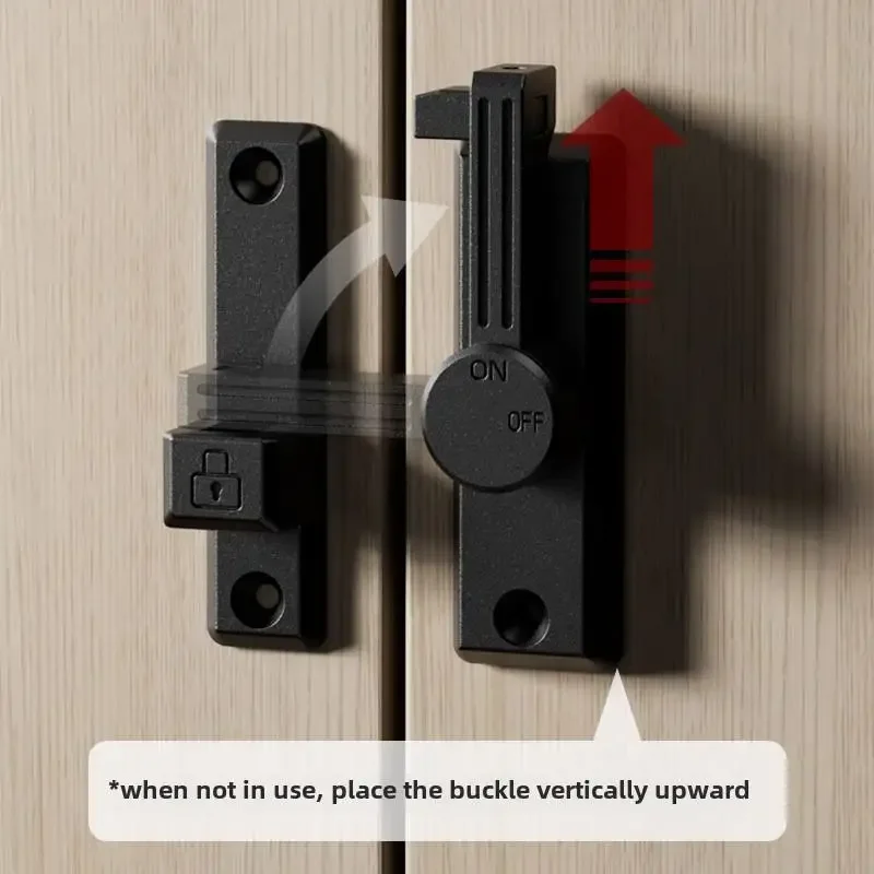 

90 Degrees Barn Door Lock Glow at Night Guidance Sliding Door Buckle Adjustable Direction Latch Lock No-drill Zinc Alloy Latch