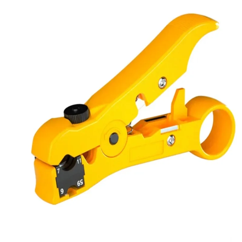 تجريد سكين كماشة كابل محوري كماشة القاطع ستريبر أو جولة UTP/STP RG59/6/7/11 سلك اقناع محوري أداة تجريد