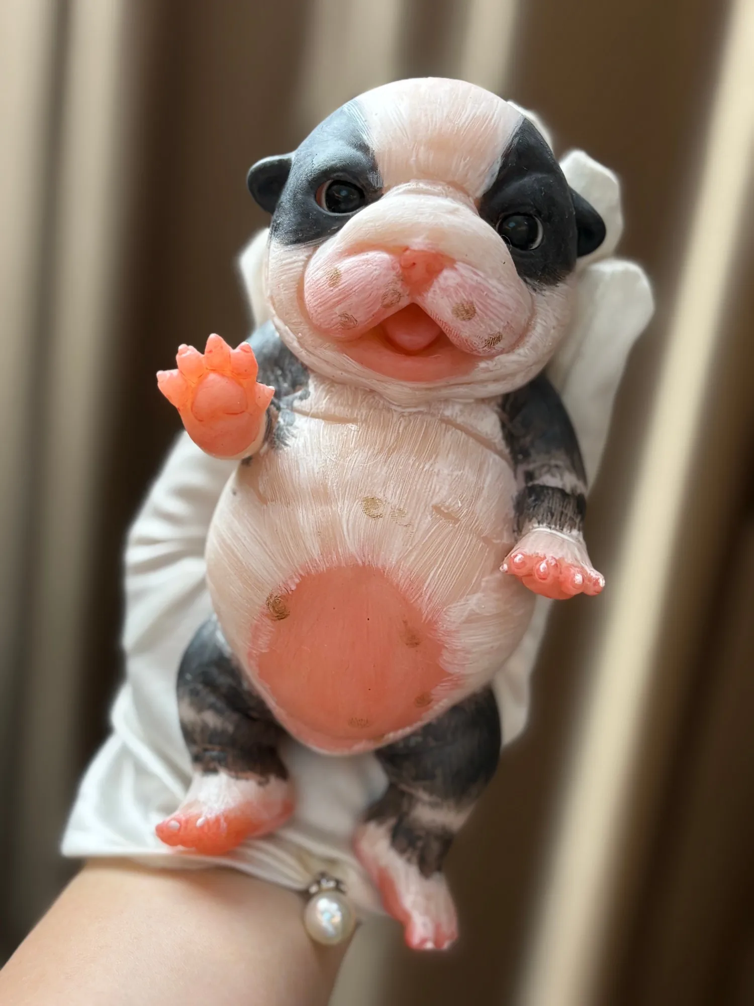 17cmシリコン製リボーンドッグドール、ソフトタッチの犬のおもちゃ
