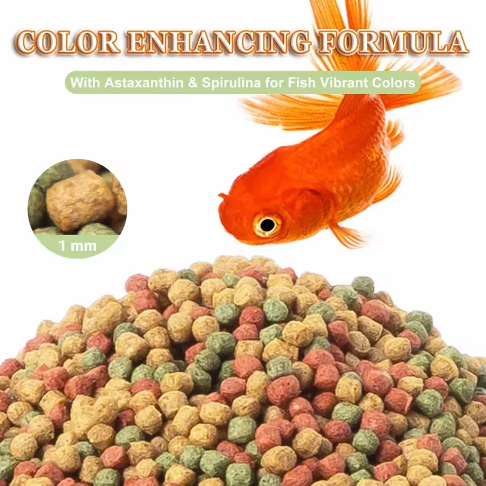 Color Enhancing Goldfish Food Insect Protein Micro Pellets Clean Water Aquarium Nutrition Diet for Tropical Ornamental Fish Care view 5