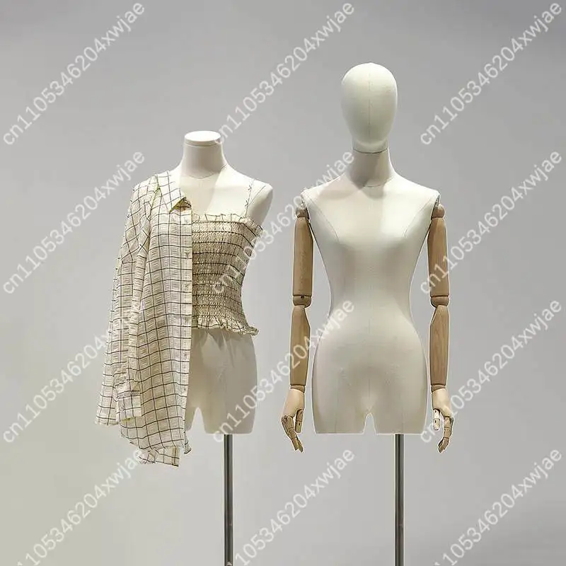 Korean Style Collarbone Women's Clothing Display Stand, Small Bust Dress Form Doll Model for Store Window Platform
