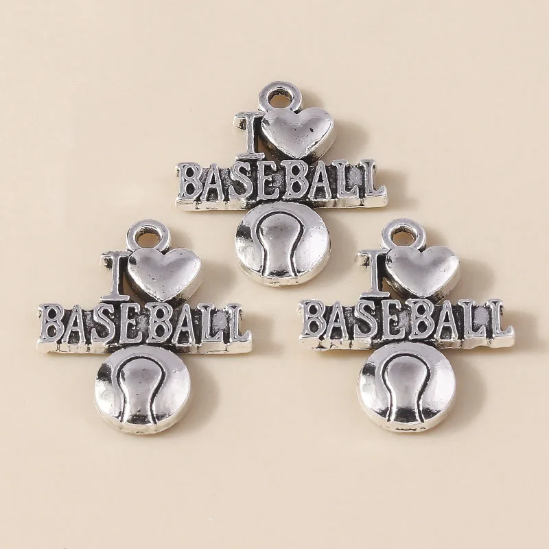 Leslie 10 Stück/Set Legierung Sport-Anhänger Volleyball Fußball Baseball Softball Fußball Bälle Anhänger für DIY Schmuckherstellung Zubehör – Detail 4