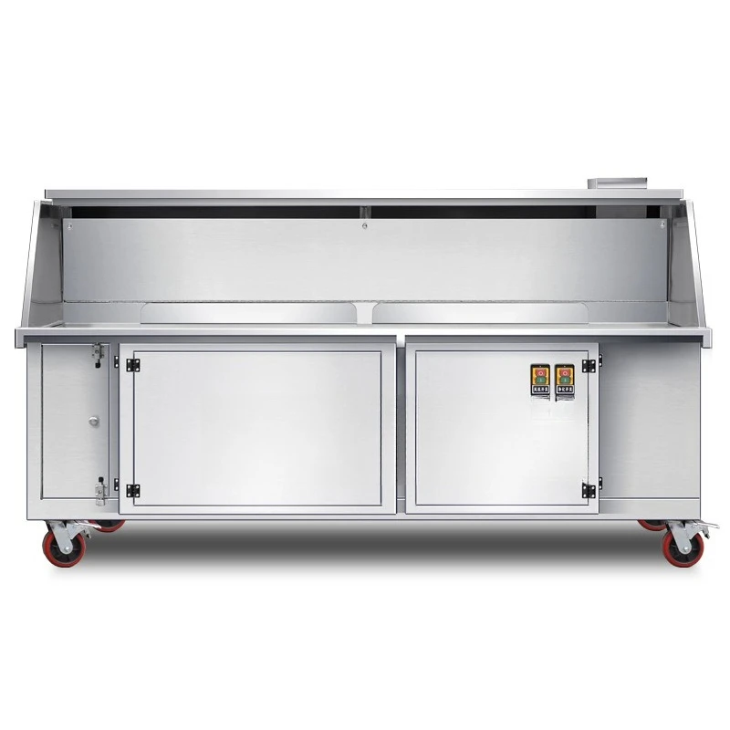 

Water and electricity no-cleaning smokeless barbecue truck commercial mobile outdoor night market stall charcoal barbecue oven