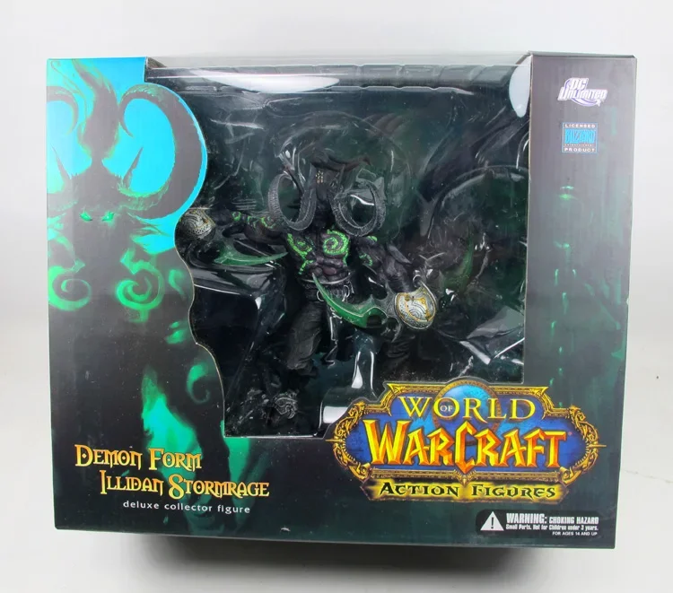 25cm DC Game WOW Character Demon Hunter illidan Stormrage Action figure PVC statue Collectible Model kids gift toys Deluxe Boxed