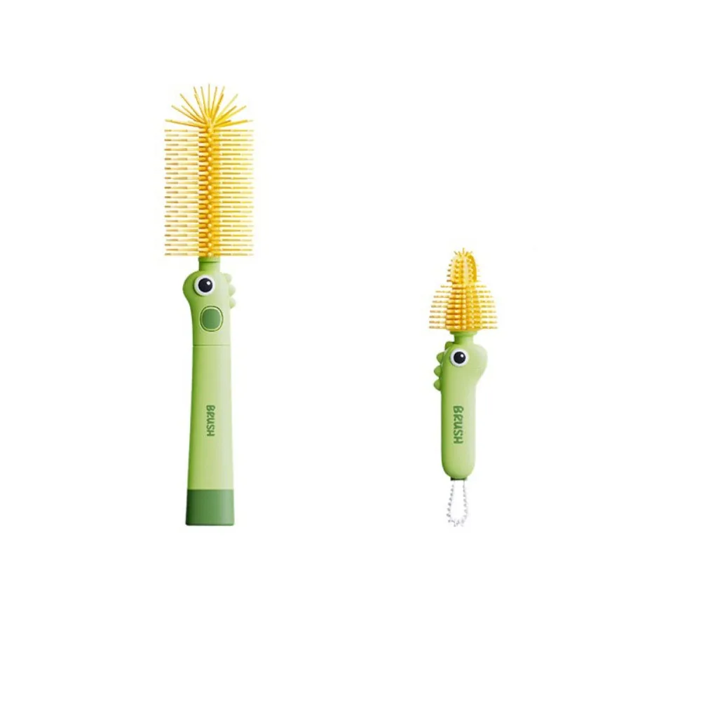 

2PCS/SET 3-in-1 Baby Bottle Cleaner Set 360 Degree Rotation Multi-functional Baby Bottle Brush Soft Long Handle Nipple Brush