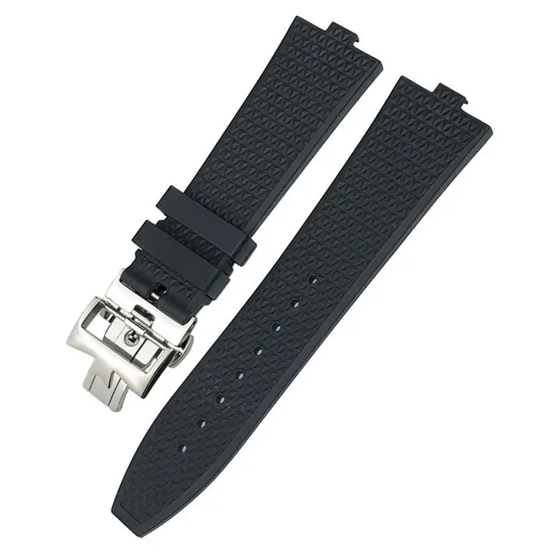 

Fluoro Rubber Watchbands Fit For Vacheron Constantin 5500V 4500V 7900 Black Blue Watch Men Waterproof Quick Release Strap