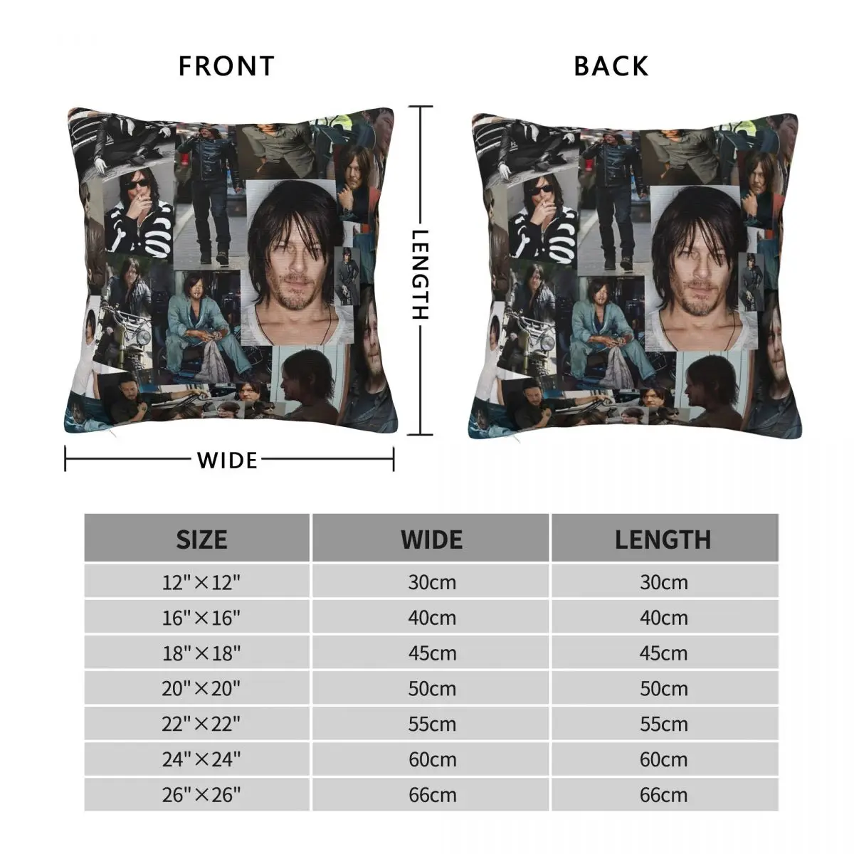 Norman Reedus Fan Made Assorted Random Photo Collage A Pillow Case