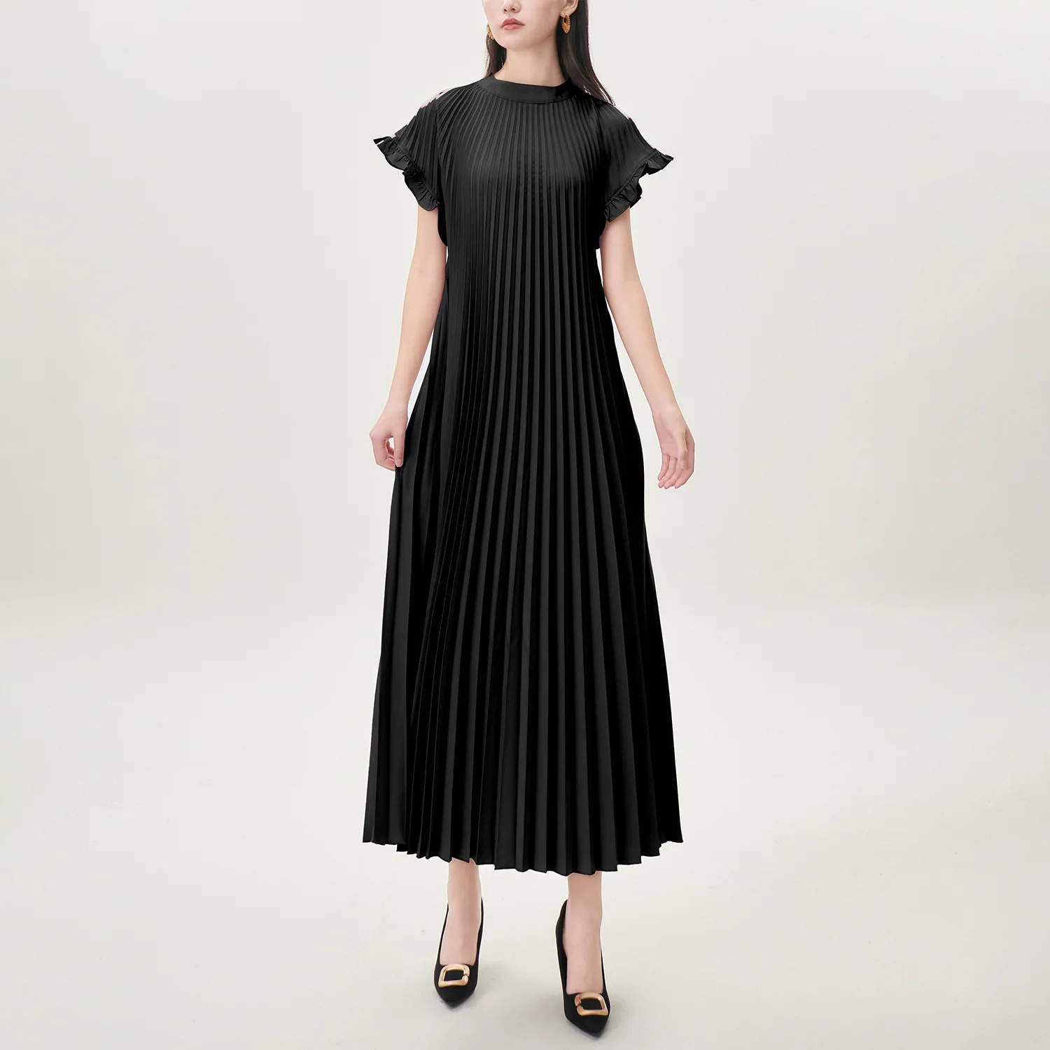 

Miyake Pleated Dress for Women 2026 Light Luxury, High-end, Elegant, Fashionable, Ruffled, Simple and Loose Skirt with Large Hem