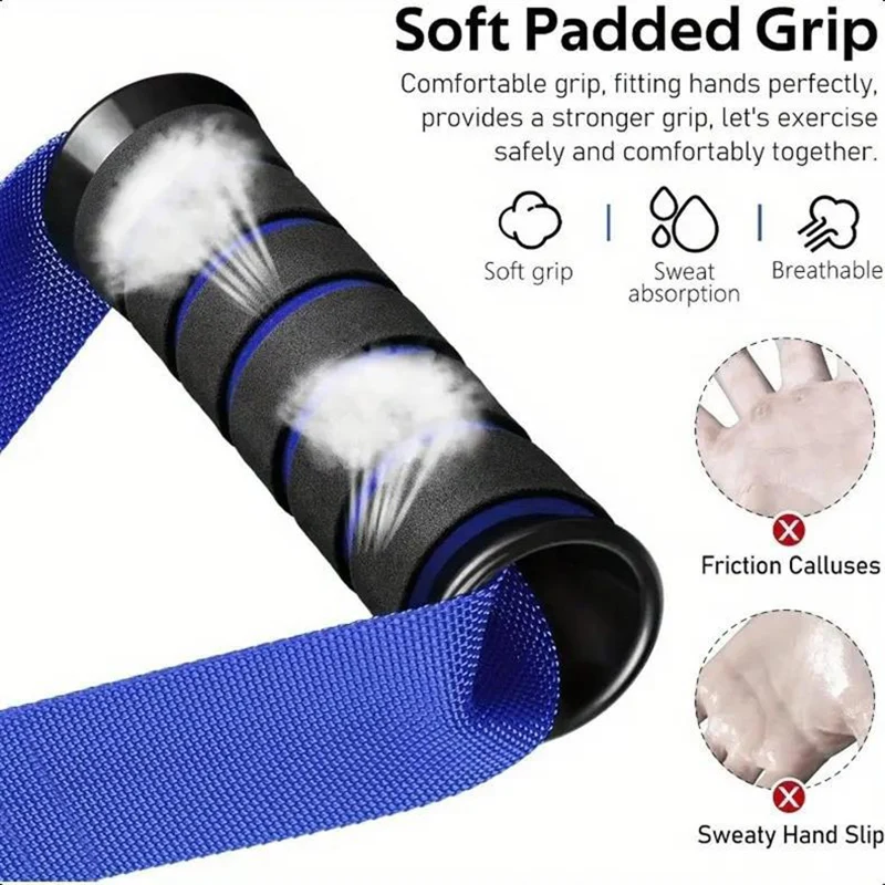 Fitness Cable Pull Handles Comfort Foam Hand Grips Reinforced Webbing Gym Accessories for Home Gym Lat Row Strength Training