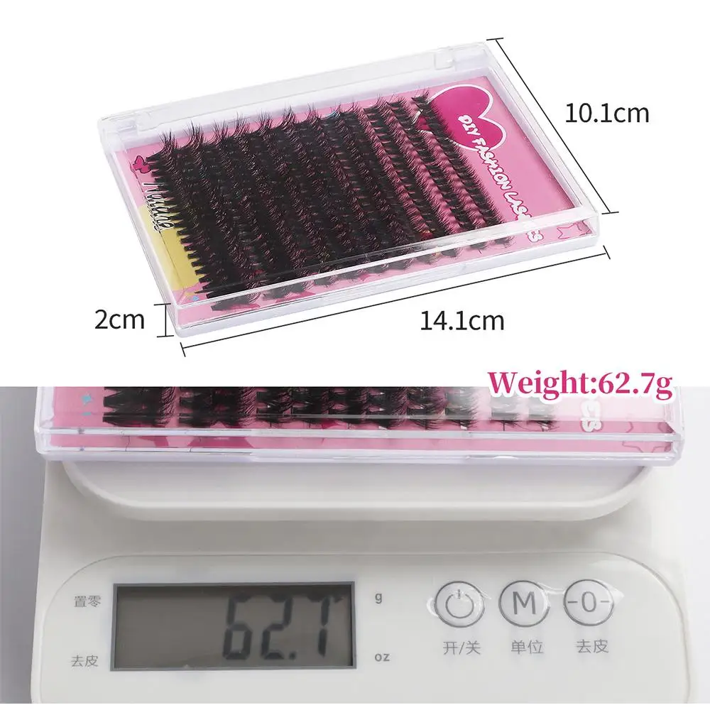 with Lash Bond and Seal, Lash Tweezers, Lash Brush Cluster DIY False Eyelashes Natural Wispy DIY Individual Lashes 8-16mm