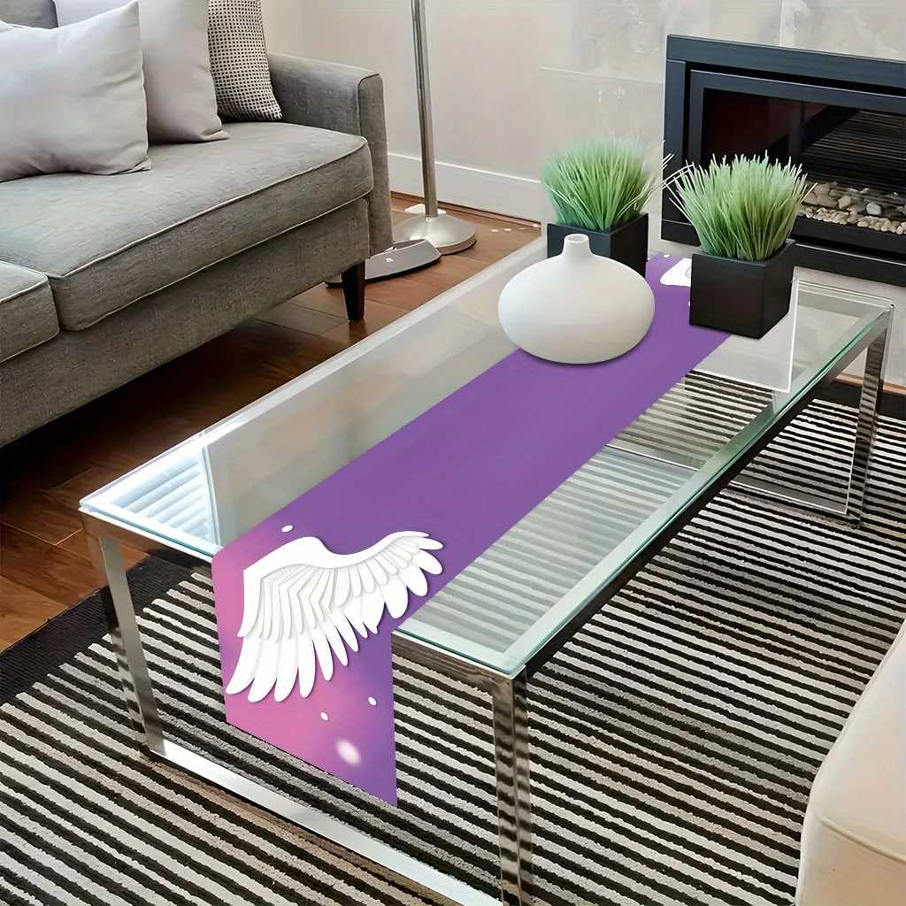 1 Piece of Love Wings Moon Table Runner, Suitable for Farmhouse, Indoor, Kitchen, Celebrations, Table Decoration, Restaurant, and Banquet Decoration Supplies