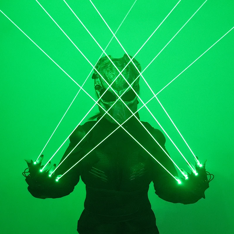 532nm สีเขียวเลเซอร์ถุงมือ Beam Flash Finger Single Point Big Beam Lazer Cannon LED ปาล์มส่องสว่างถุงมือสําหรับ DJ Club Party