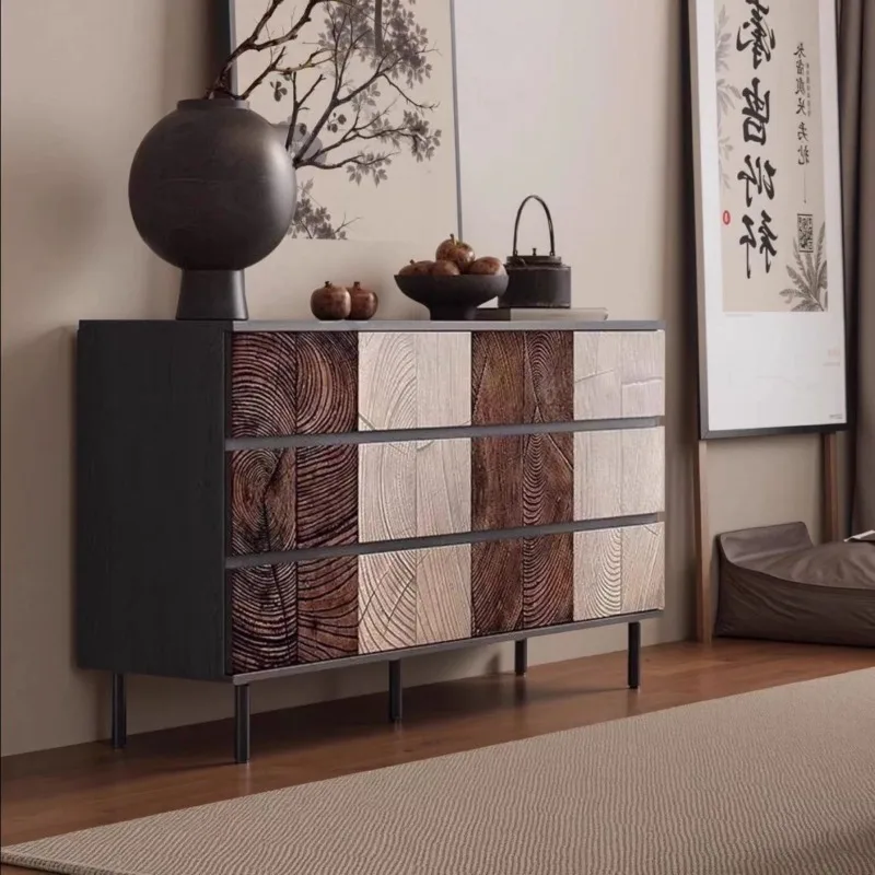 massief houten zes-chester kast, vijf-emmer wanddecoratie, woonkamer, vintage slaapkamer, gesneden ladeopberger