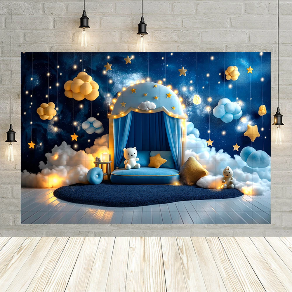 Outer Space Background Custom Children Happy Birthday Party Photography Banner Backdrop Planet Galaxy Decoration Kid\'s Room