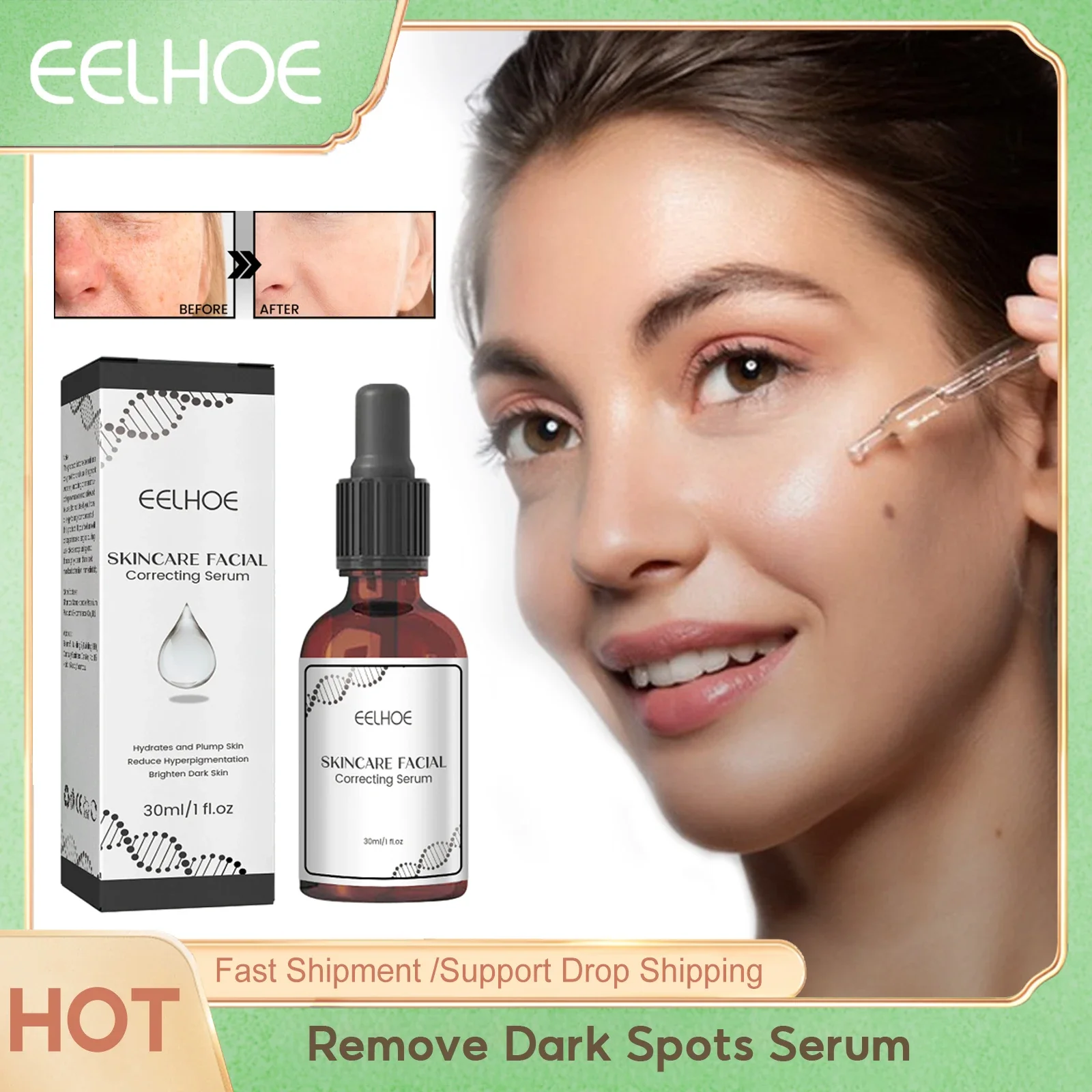 

Dark Spots Remover Serum Anti Freckle Lighten Melanin Fade Pigmentation Brighten Skin Tone Rejuvenate Skin Niacinamide Essence