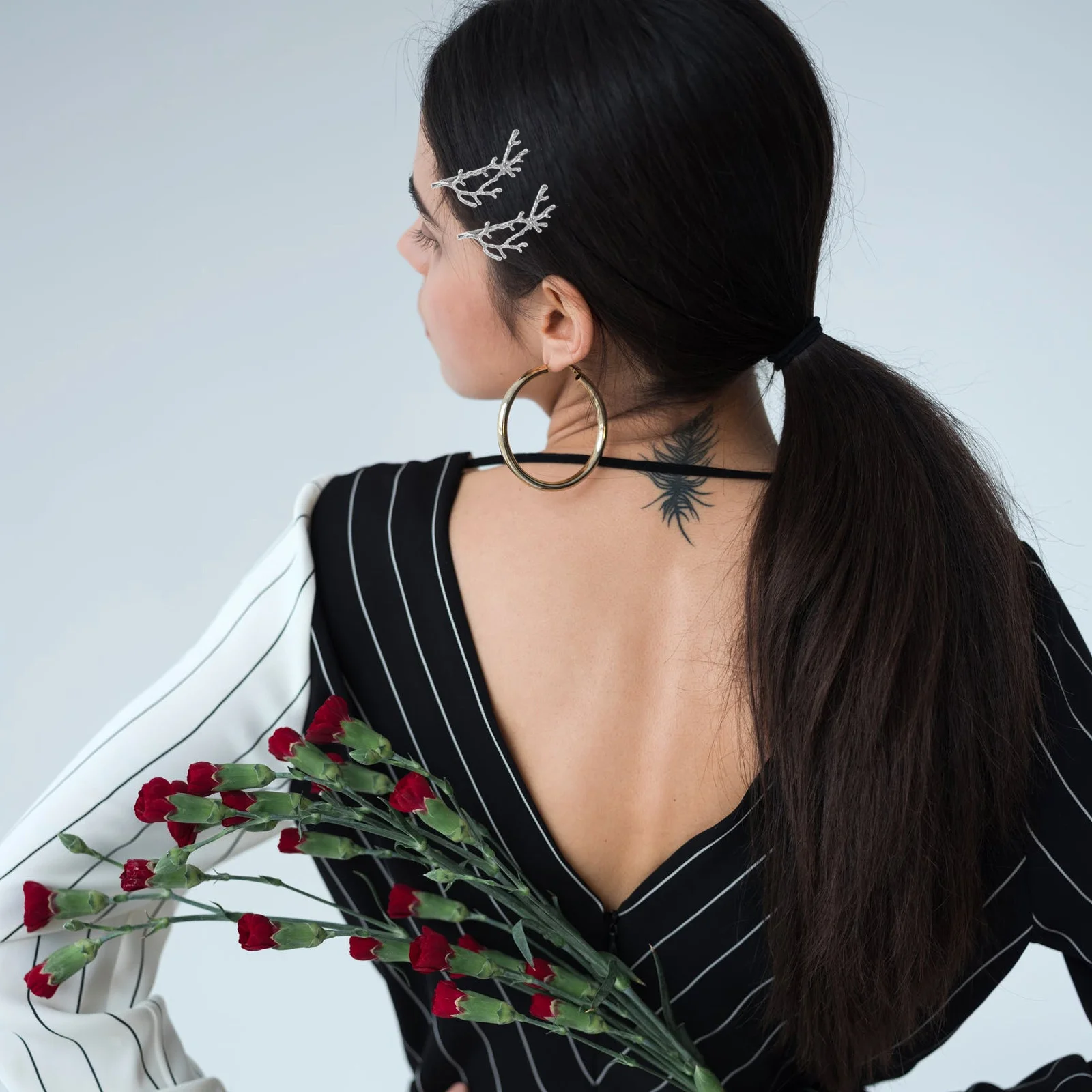 

2Pcs Branch Hair Pin Silver Alloy Material Sturdy Beautiful Hairstyle Accessory for Women Girls Antler Hair Pin