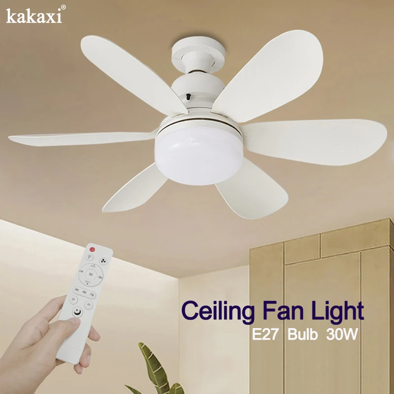 Ceiling Fan Light LED 30W E27 With Remote Control for Dimming, Suitable for Living room, Study, Household Use, 85-265V