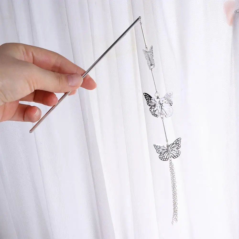 

Fashion Tassel Gift Metal Headdress Hair Disk Butterfly Hair Stick Women Hair Fork Chinese Style Hairpin Hair Accessories
