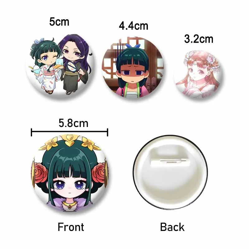 The Apothecary Diaries Button Brooch DIY Bag Clothes Lapel Pin Cartoon Role Maomao Cosplay Badge Jewelry Gifts for Fans Friends