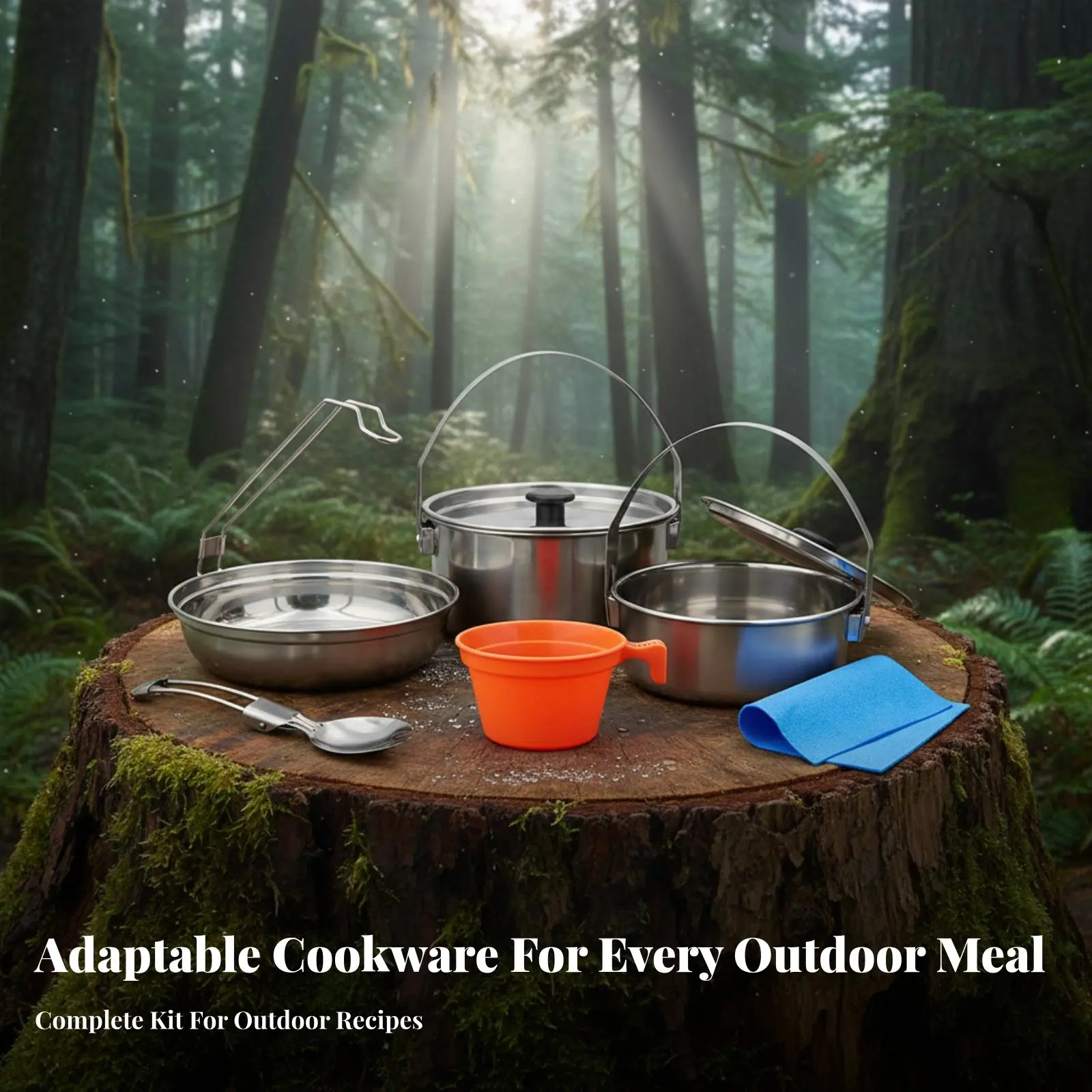 

Набор походной посуды из нержавеющей стали, легкий, портативный, для активного отдыха и походов