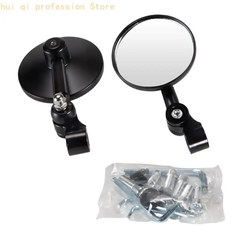 Retro Foldable Motorcycle Handlebar Mirror Aluminum Rear View Mirror H8WE