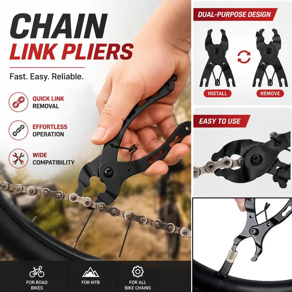 Fahrradketten-Magische-Kettenzangen-Set: Mini-MTB-Ketten-Schnellverschluss-Klemmzange zum Entfernen und Einsetzen von Kettenverbindungen