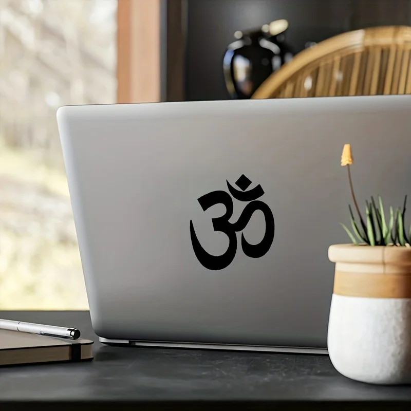 Yoga om Symbol Vinyl Sticker for Laptop, Car, Cup Decoration, DIY Removable Meditation Om Namaste Yoga Decals Home Decor