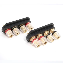 1pcs Speaker Amplifier Output 4 Position Terminal Block Speaker Gold-plated Audio 4P External Banana Socket Connector