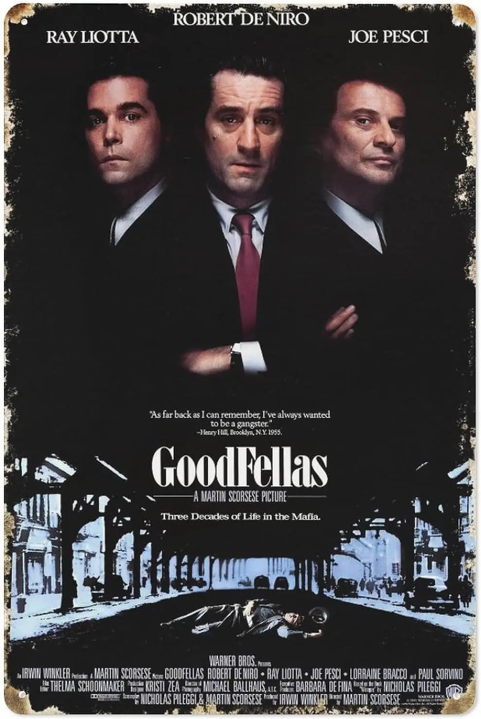 Goodfellas (Movie) Poster Retro Wall Art Decor Metal tin Sign man cave 8x12 inch