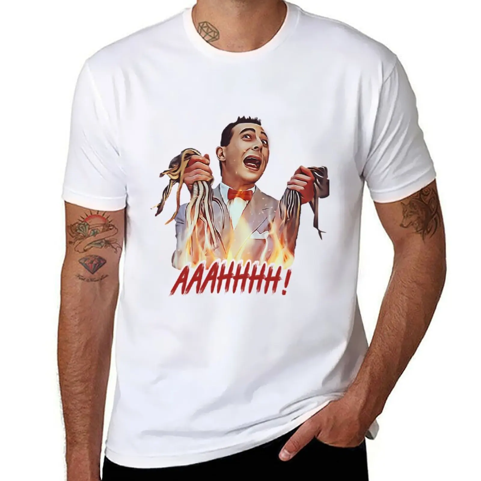 

Peewee Herman - Peewee Snake Rescue T-Shirt black cotton t-shirt plain for man package t shirt for man T-Shirt