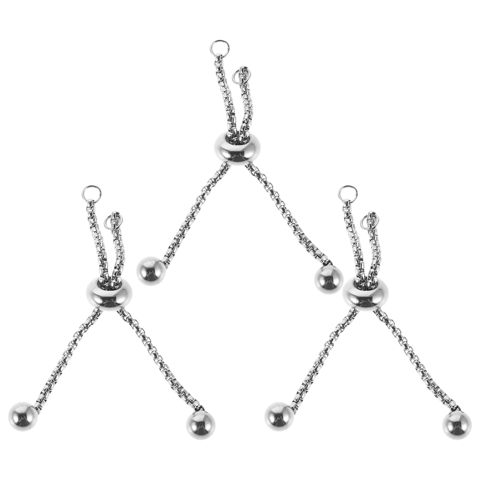 

3pcs StainlessSteel Adjustable Slider Chains Durable VacuumPlated DIY Jewelry Components BraceletExtender