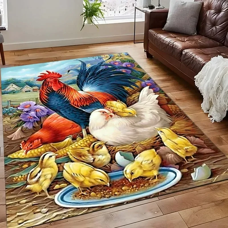 

Коврик с курицами и петухами, милый коврик с изображением домашних животных, напольный коврик для дома, гостиной, спальни, кухни, ванной комнаты, придверный коврик, мягкие коврики для йоги