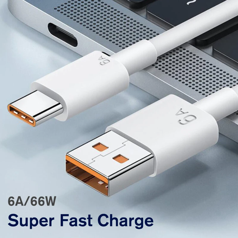 2 meter 6A 66W USB Type-c Super Fast Charge Cable for xiaomi  Huawei Smartphone