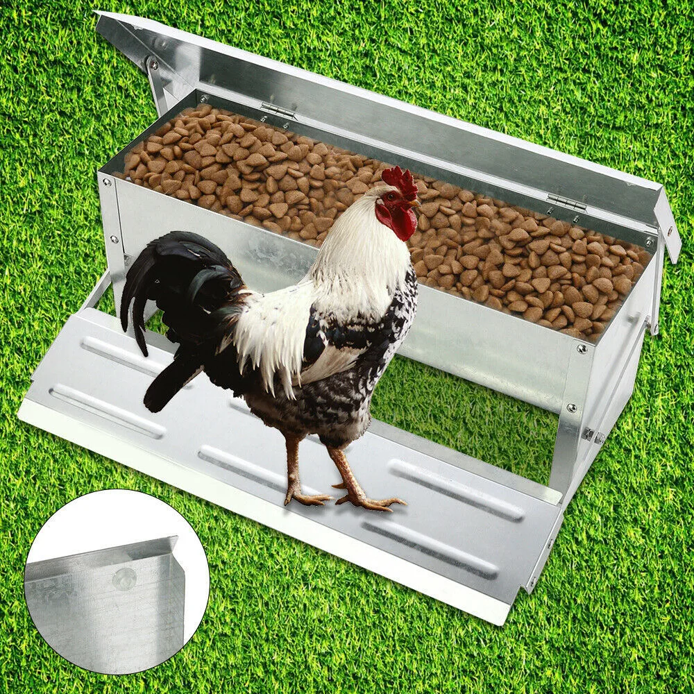 Automatic Chicken Feederfor Chickens Ducks and Geese Feed Trough Rainproof Feeding Artifact Breeding Equipment for Chickens