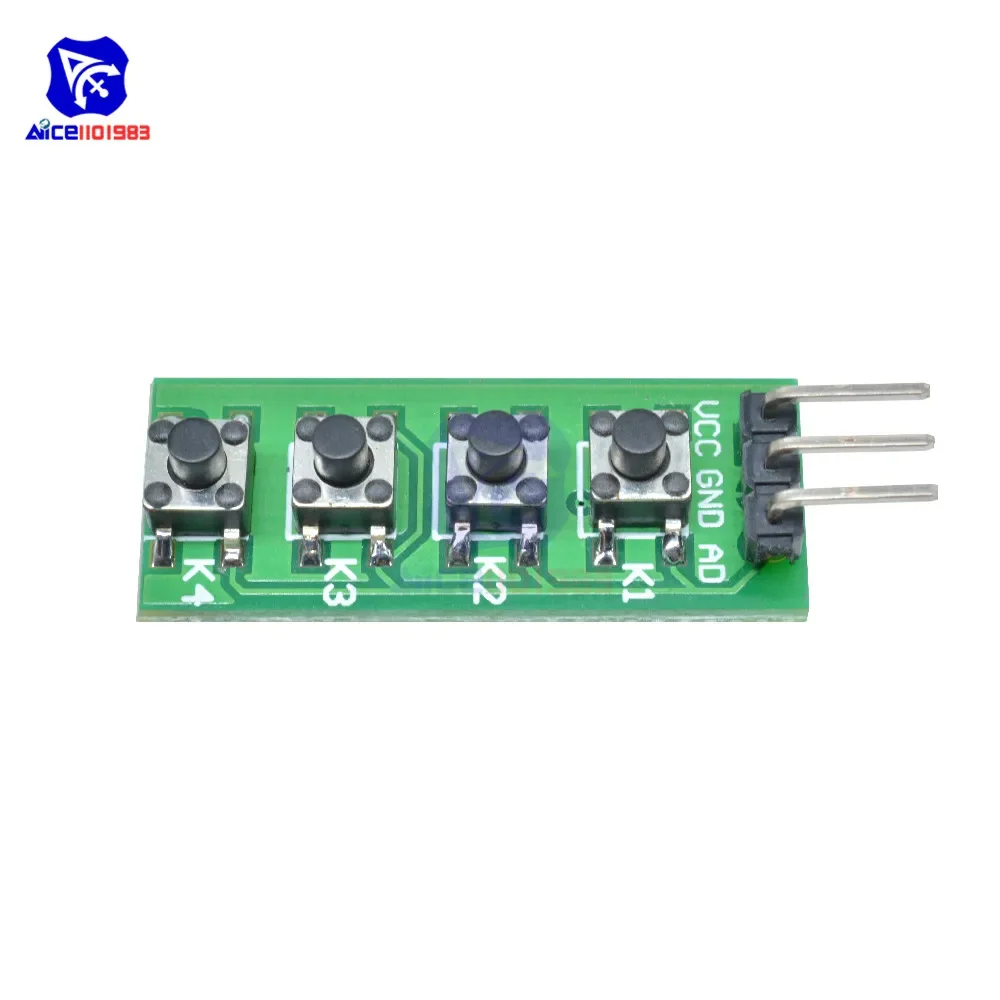 AD Keypad Board KC11B04 4 Key Analog Buttons AD Keypad Module ADC Port Keyboard for Arduino MEGA2560 with Pin