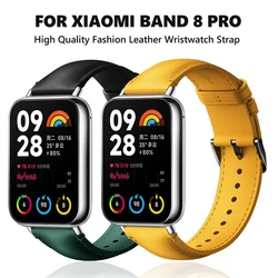 Cinturino in pelle originale per Xiaomi Band 8 Pro bracciale Wristband Correa connettori in metallo per accessori di ricambio Mi Band 8pro