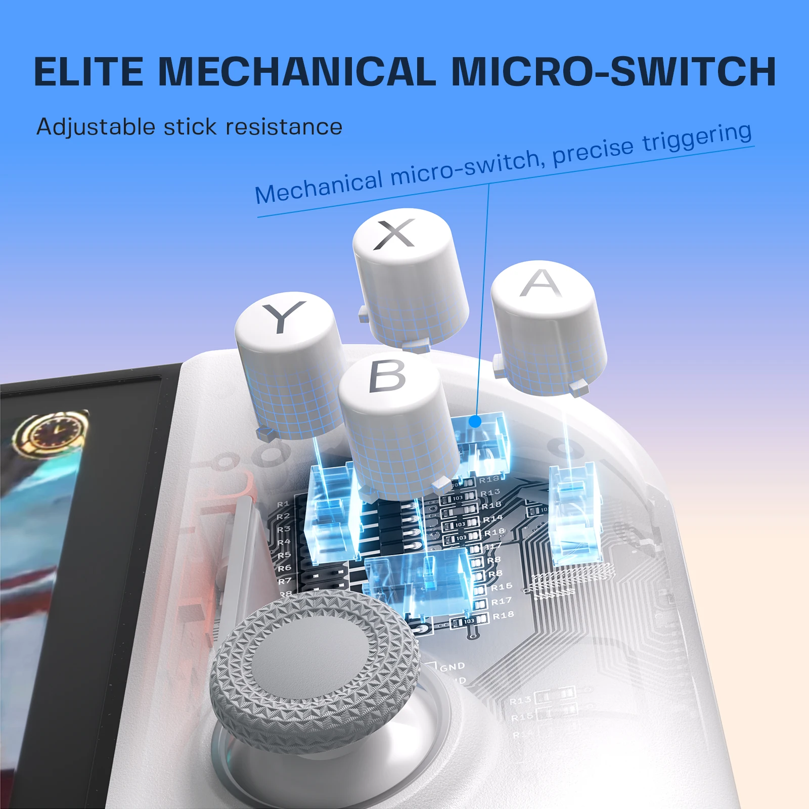 NYXI Hyperion 3 Kabelloser JoyPad für Switch 2 Weiß – Detail 10