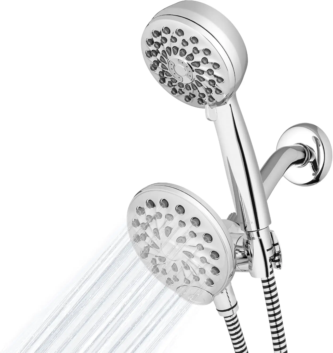 

Dual 2-in-1 Shower System with Rain and 7-Mode Handheld Head, Chrome Finish, 8 Settings, 1.8 GPM