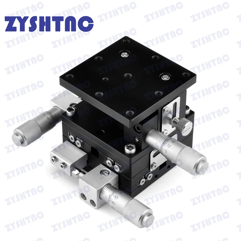 Estação de Corte Xyz-axis Plataforma de Deslocamento Manual Estágio Linear Mesa Deslizante Xyz60-lm Ld40 60 80 90 125-rm 40×40 mm 60×60 mm