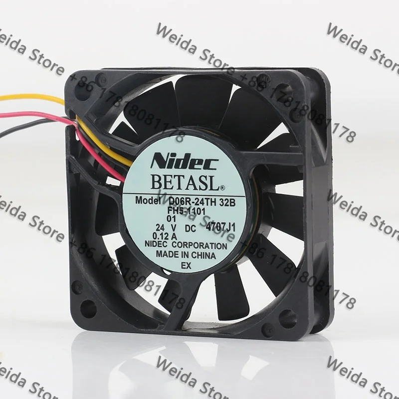 

Brand new genuine 60X60X15MM Nidec BETASL three-line D06R-24TH 32B 6015 24V 0.12A printer cooling fan