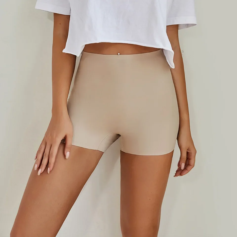 Sicherheits shorts Hosen Damen hohe Taille nahtlose Schutzs horts unter dem Rock Eis Seide atmungsaktive Höschen Boxer Unterwäsche