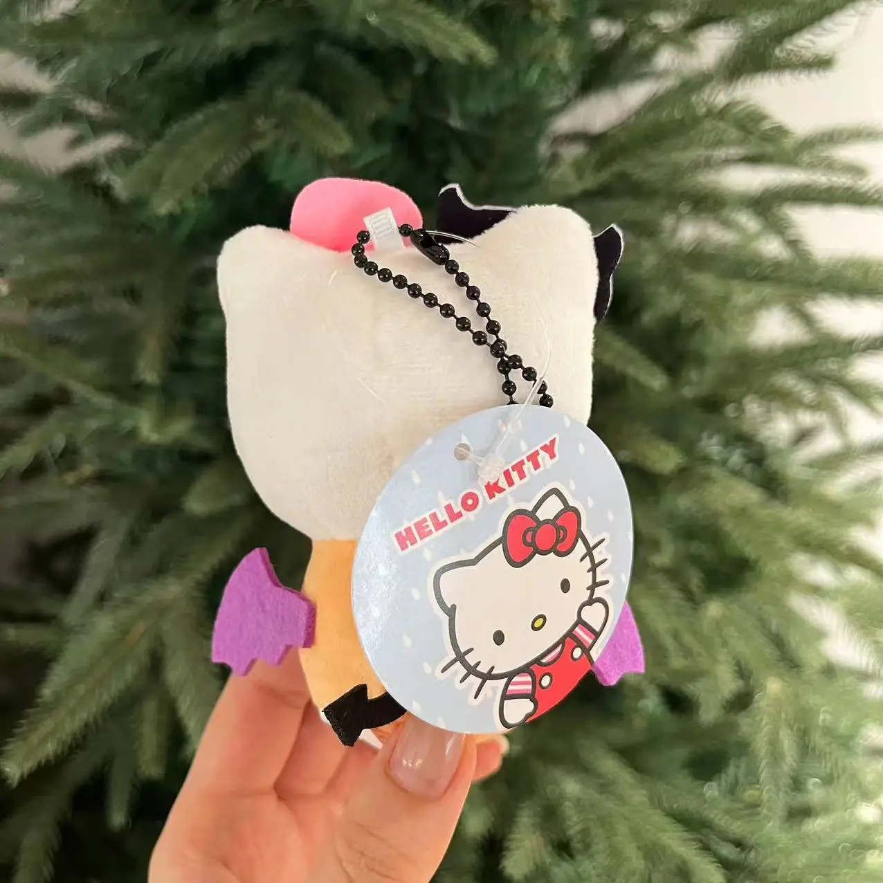 MINISO Sanrio Hello Kitty Halloween Pumpkin Ghost Candy Christmas Tree Plush Cute Bag Ornaments Keychain Boy Girl Festival Gift