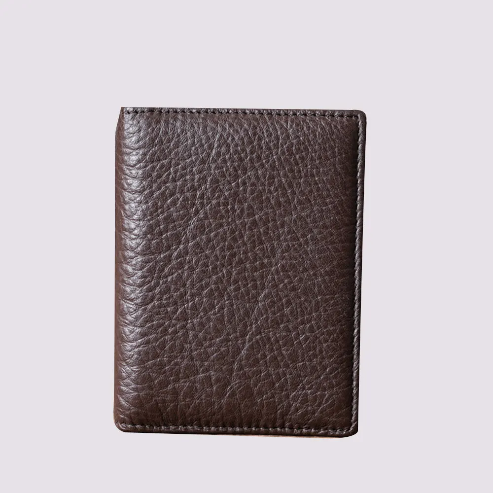 

Vintege Genuine Leather High Quality Credit Card Holder Mens Wallet Short Mini Slim License ID Card Cases Multiple Slots Purse
