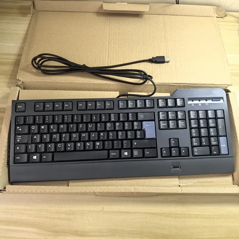 

Serbia layout USB wired keyboard for Lenovo kuf1256 fingerprint identification compatible windows10 8 7 windows hello