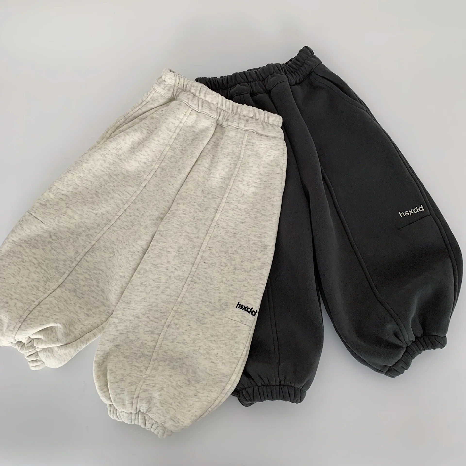 

Toddler Kids Pants 2025 Winter Solid Color Thick Warm 3-8Y Children Boys Harem Pants Loose Elastic Waist Teenager Boys Trouser