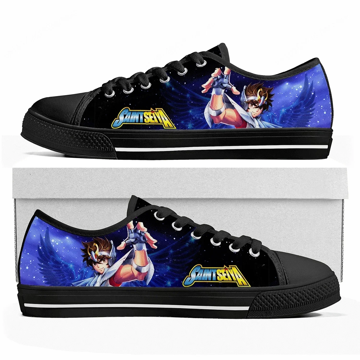 

Saint Seiya Low Top Sneakers Womens Mens Teenager High Quality Canvas Sneaker Casual Anime Cartoon Manga Comics Customize Shoes