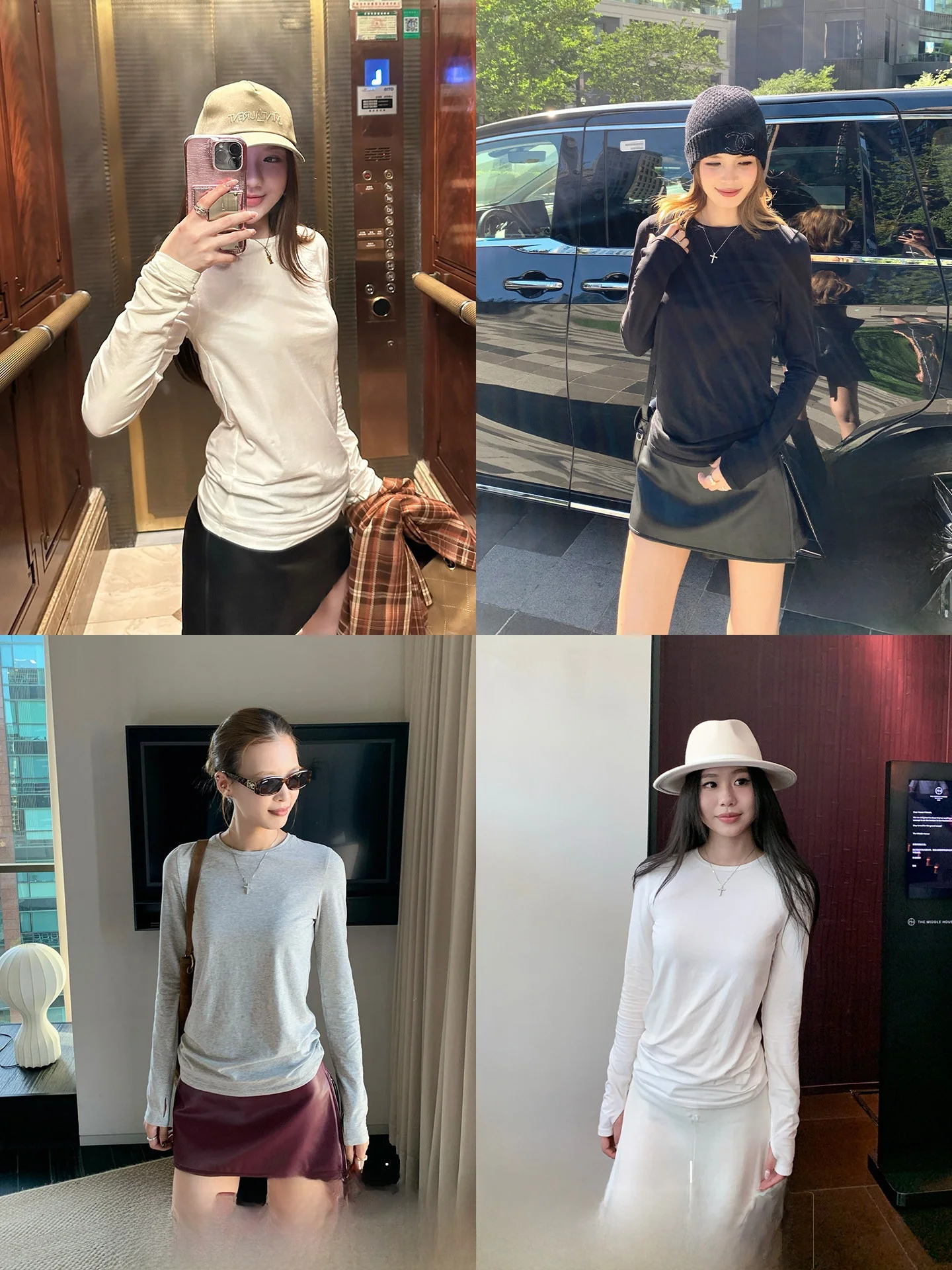 

Женская футболка Xzichic с длинным рукавом, дышащая, легкая, с круглым вырезом, вязаная, хлопковая, облегающая, базовый слой, повседневная