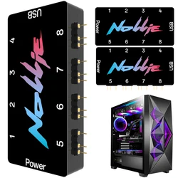 5V 3PIN ARGB Controller Support SignalRGB OpenRGB ARGB Splitter Hub SATA Power 8/16 Way for Extended Motherboard Interface