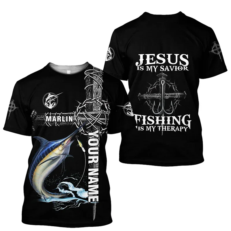 Men's 3D Stereoscopic Fishing Enthusiast Fashion T-Shirt for Summer Outdoor Leisure Streetwear Harajuku Trendy Men's Clothing