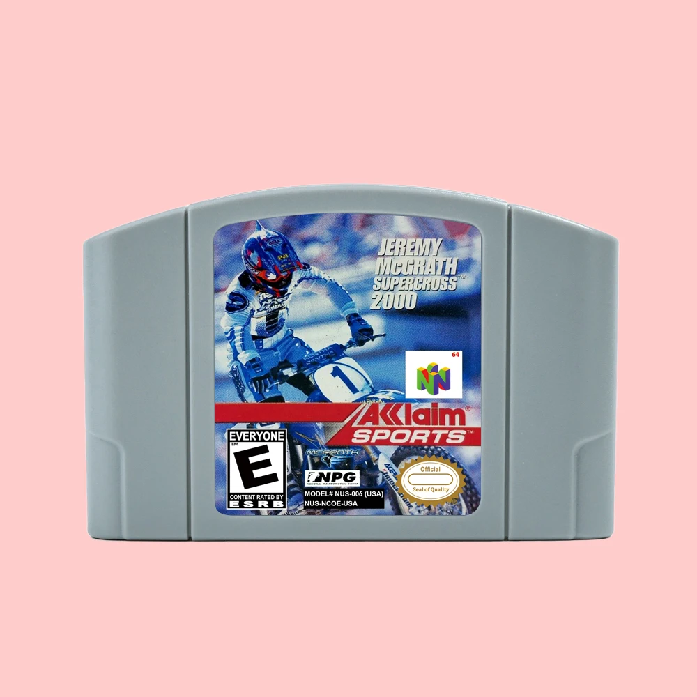 

Jeremy McGrath Supercross 2000 Game Cartridge For N64 USA NTSC Retro 64 Bit Game Consoles